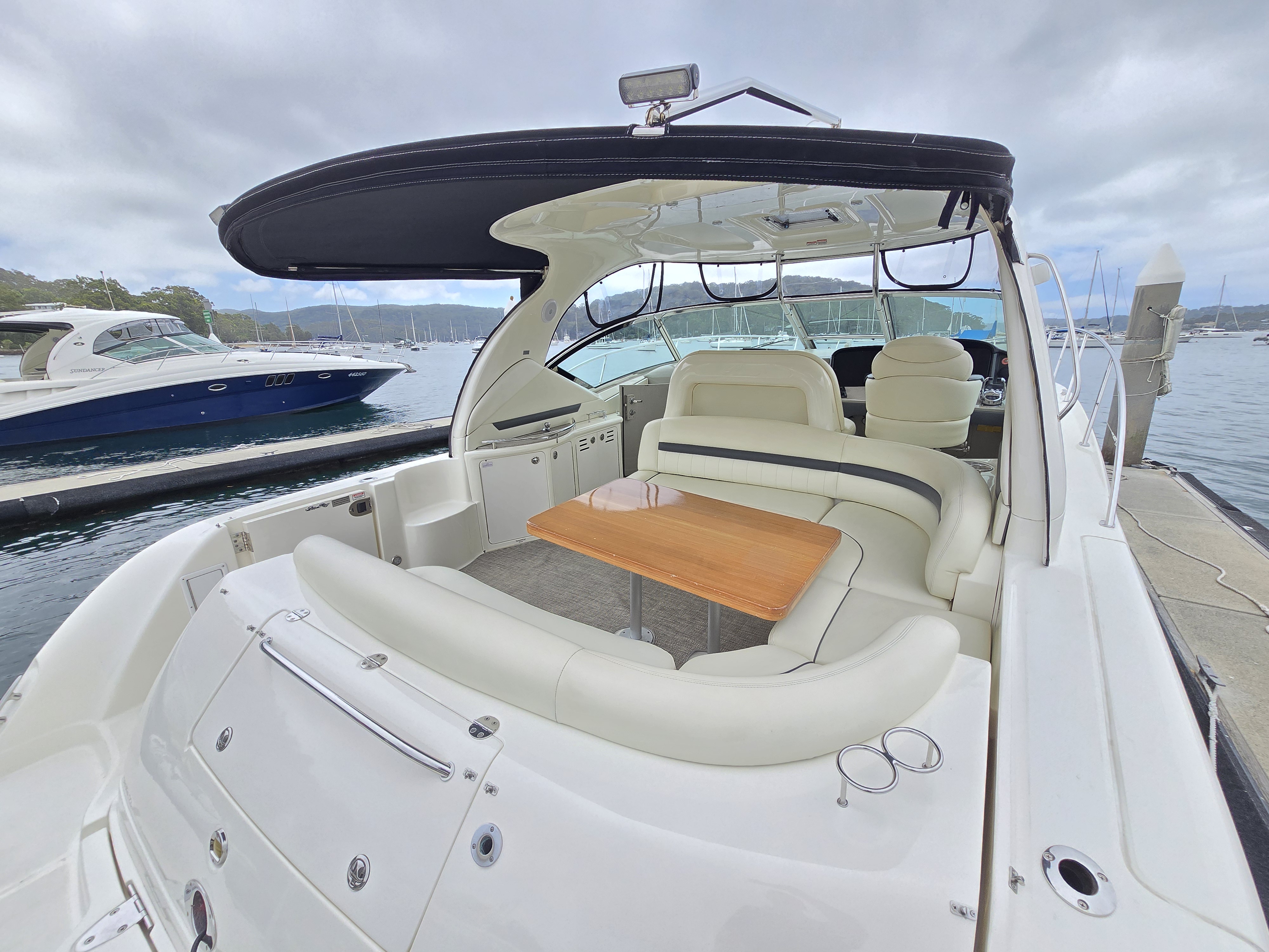 Pacific 44 Signature MembershipThe Pacific 44 is the Sea Ray 44 Sundancer — our mid-size cruiser and the one members reach for when they want to stay out longer. It has separate cabins, a private head and shower, and room for up to 12 guests on a day cruise or six overnight. It handles a weekend away as happily as a Sunday on the harbour. Signature membership gives you walk-on, walk-off access at both our Sydney Harbour and Pittwater bases, a minimum of 24 days a year, full training, and a team that cleans, services and berths the boat while you head home. From $1,295 per month on a three-year full-week membership, plus a one-off $1,500 joining fee. Visit Stand C315 to talk through membership and any show offers. supporting image